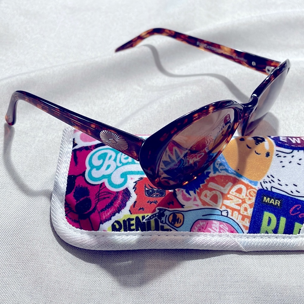 Christie Brinkley SunCatchers Tortoise Cat Eye Women's Sunglasses + Pouch